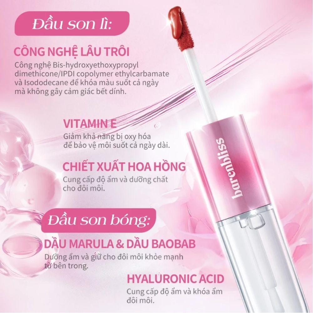 Ảnh 8 của Son kem barenbliss 2 trong 1 Multiverse of Me Dual Lip Cream lì và bóng đậm nét lâu trôi 2,5g + 3,5g