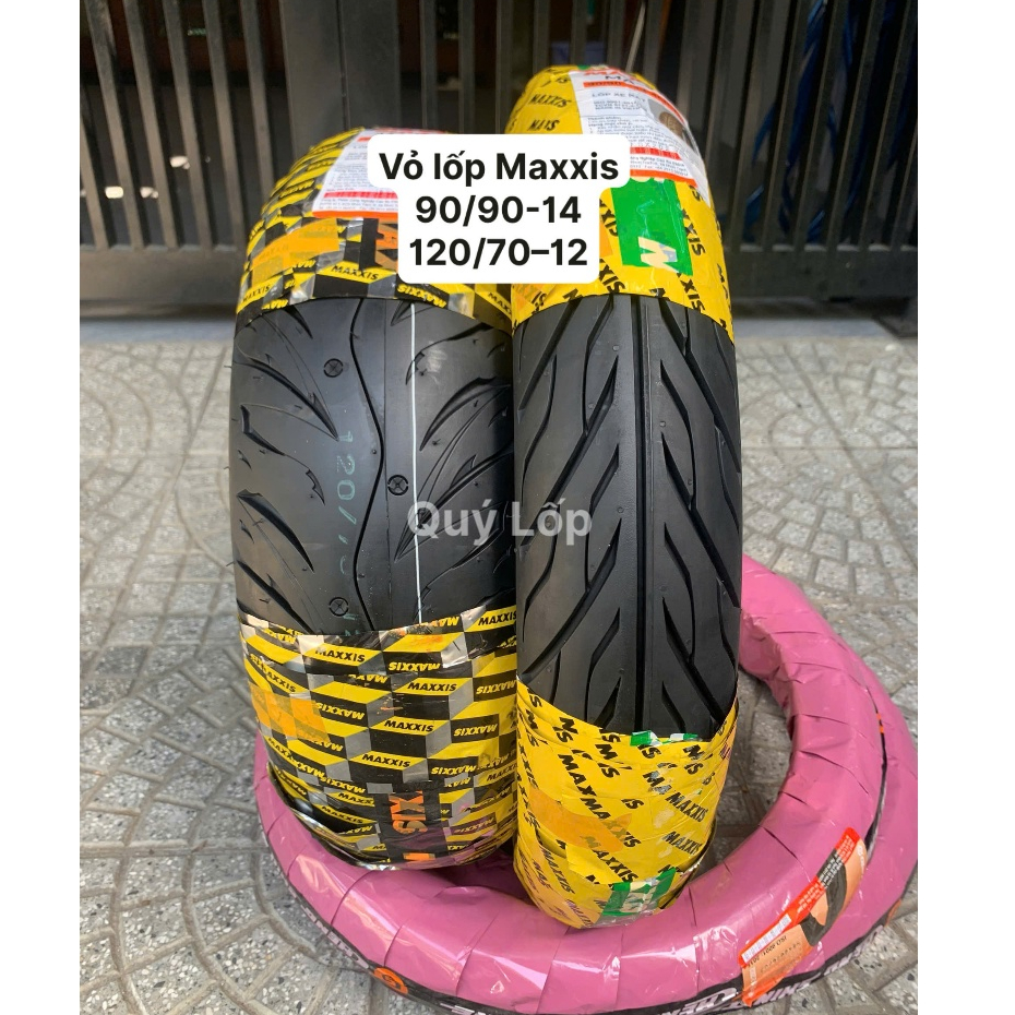 Vỏ lốp Maxxis gắn cho xe Điện Vinfast Kalara size 120/70-12, 90/90-14 V6. Vỏ không ruột