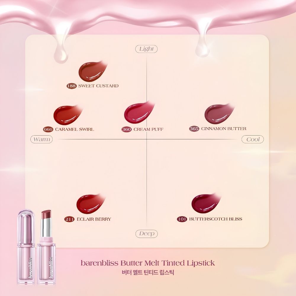 Ảnh 6 của Son thỏi bóng barenbliss Butter Melt Tinted Lipstick lâu trôi lâu trôi, không lem, ngọt ngào 2.7g