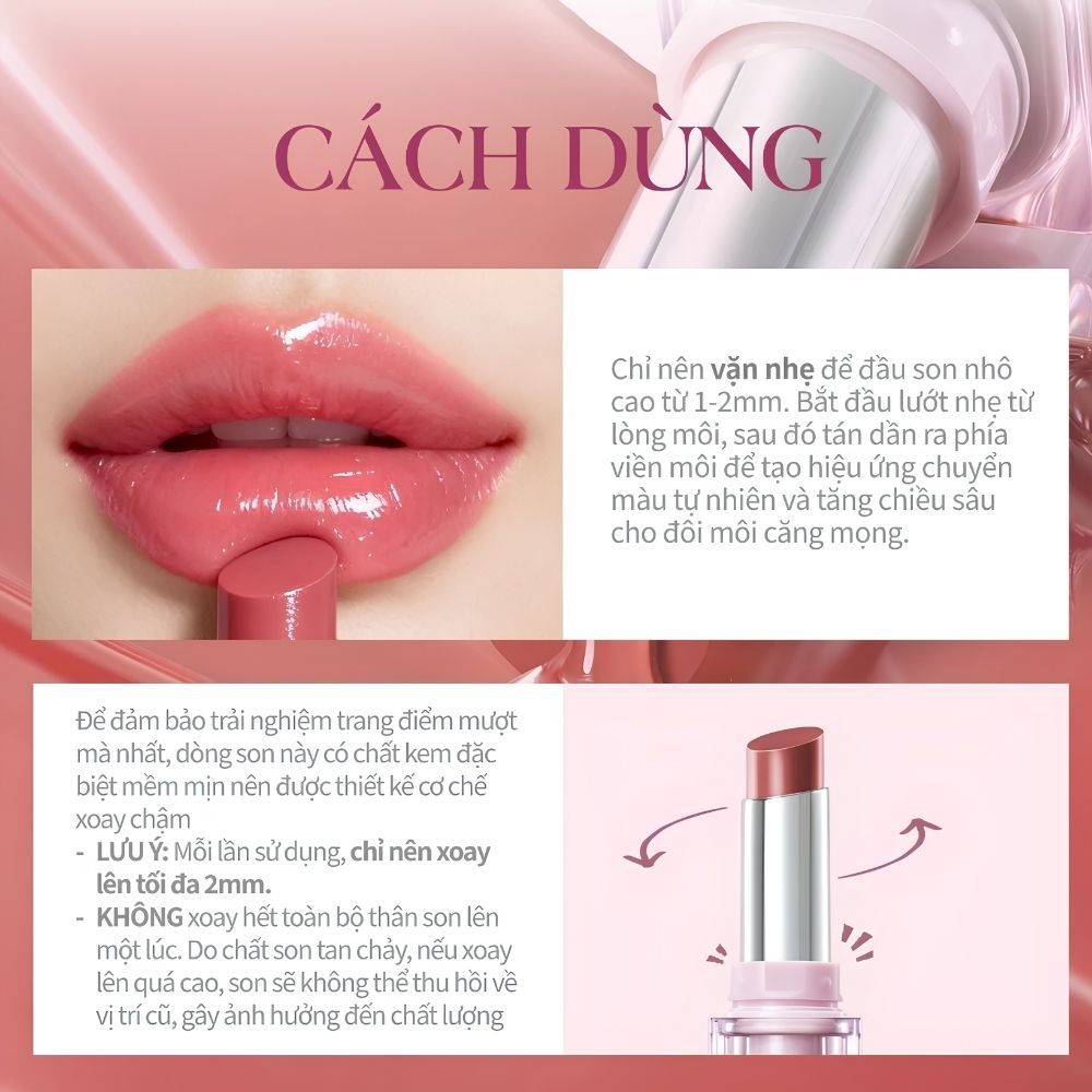Ảnh 7 của Son thỏi bóng barenbliss Butter Melt Tinted Lipstick lâu trôi lâu trôi, không lem, ngọt ngào 2.7g