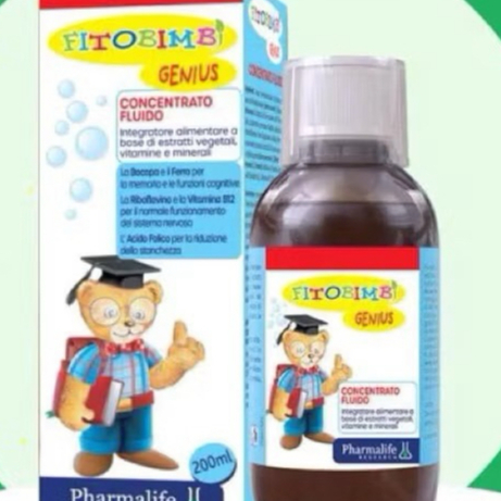 Fitobimbi Genius (Chai 200ml)-giúp giảm mệt mỏi.học tập,mất cân bằng cảm xuc Hỗ trợ trẻ tăng cường n