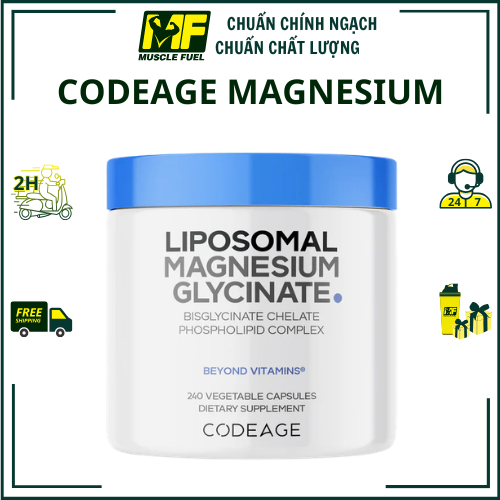 [CÔNG TY] Codeage Liposomal Magnesium Glycinate 240 Viên – Bổ Sung Magie Glycinate Hấp Thu Tốt