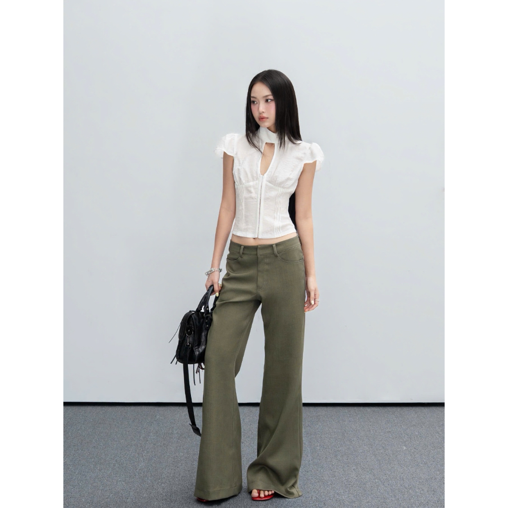 Quần rêu lưng trễ ống loe Army Pants - HOO DESIGN