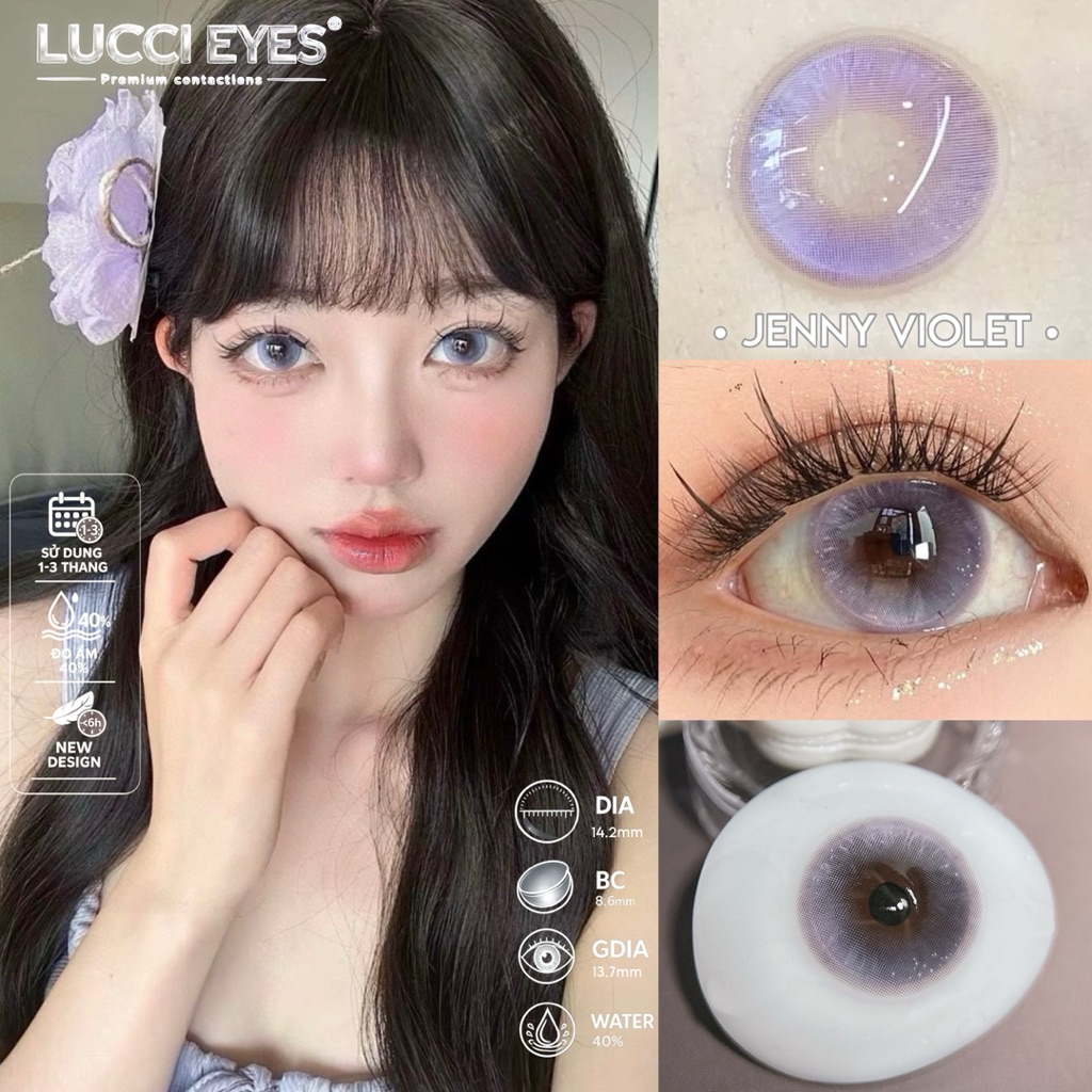 Kính Áp Tròng , Lens mắt Olivia monrose lens - Jenny Violet 14.5mm