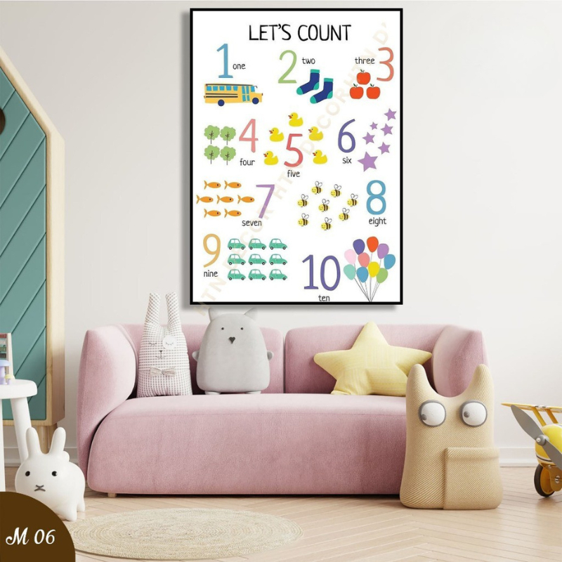 Tranh  Fomex Dán Tường - Bộ Tranh Montesori Ngộ Nghĩnh Trang Trí Phòng Bé Yêu, Lớp Học An Decor
