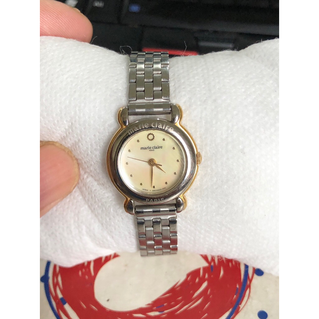 đồng hồ nữ nhỏ Marie Claire mặt cỡ 22mm. gold plated (vàng dày). Si Nhật tuyển