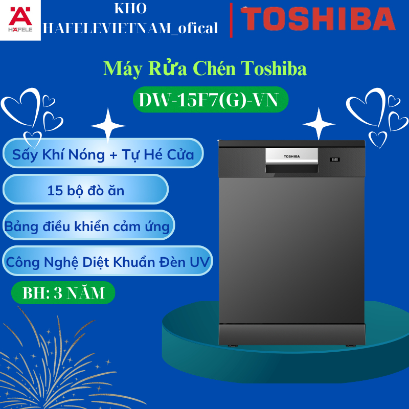 MÁY RỬA CHÉN TOSHIBA ORIGINCLEAN™ DW-15F7(G)-VN - Khô ráo sạch bong