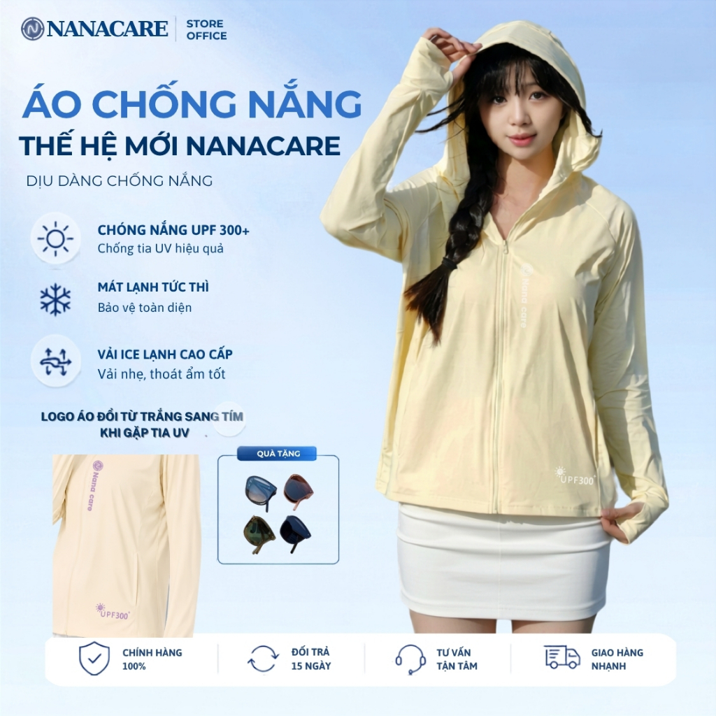 Áo Chống Nắng Chất Su ICE mát lạnh Nam Nữ 6D Hàn, UPF > 300, Áo Chống Nắng Chống UV Bảng Màu Pastel 