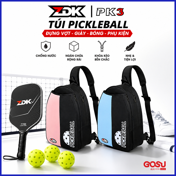 Túi Pickleball ZDK PK3 Đựng Vợt Và Phụ Kiện Cao Cấp Thời Trang Chính Hãng