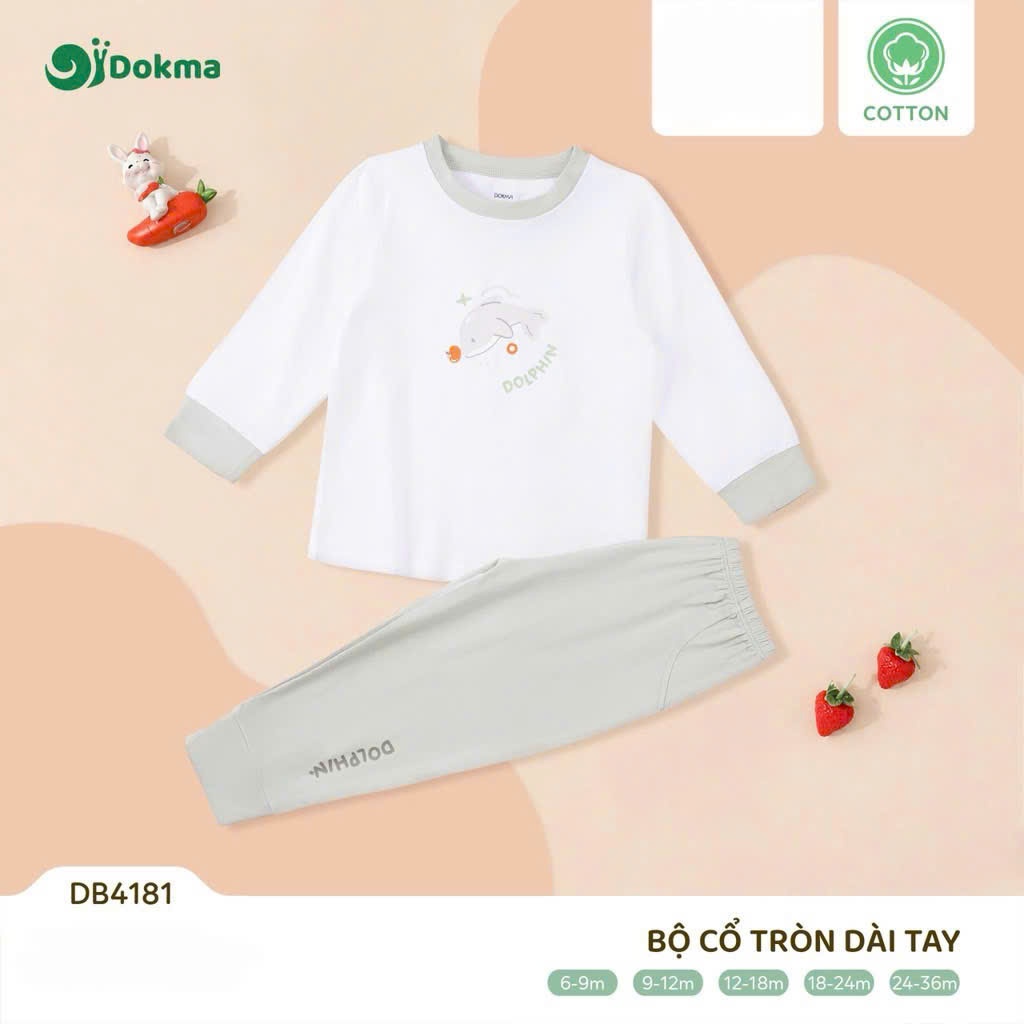 (8-13kg) Bộ Dài Tay DOKMA Cotton Mềm Mại DB2342 DB2457 DB2458 DB3021 DB3026 DB3120 DB4181