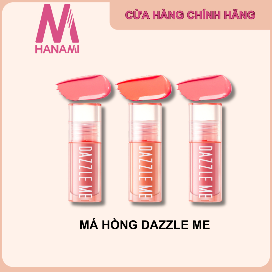 DAZZLE ME Kem Má Hồng Chống Thấm Nước Mồ Hôi Ửng Hồng Tự Nhiên Heart-Melt Creamy Liquid Blush 2.5g
