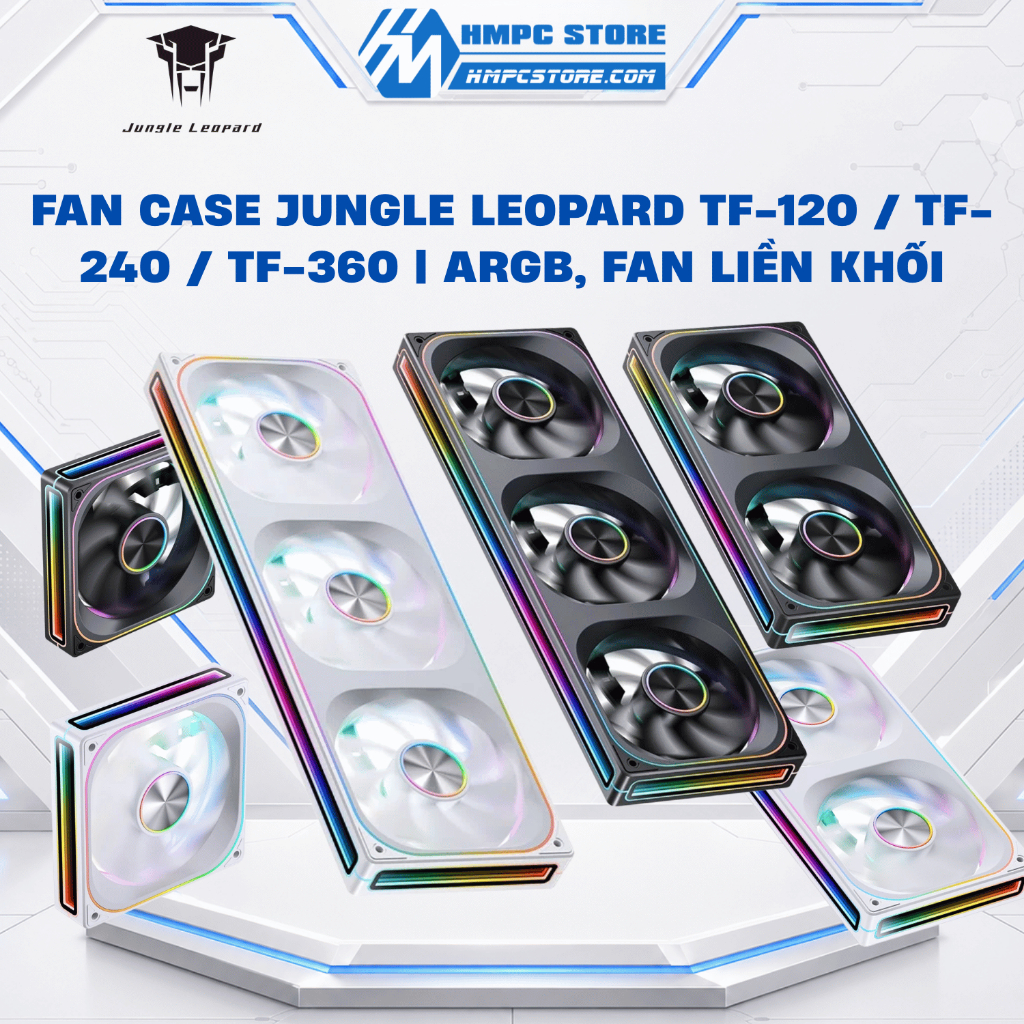 Quạt tản nhiệt - Fan case Jungle Leopard TF-120 / TF-240 / TF-360 | ARGB, fan liền khối, BH 12Th