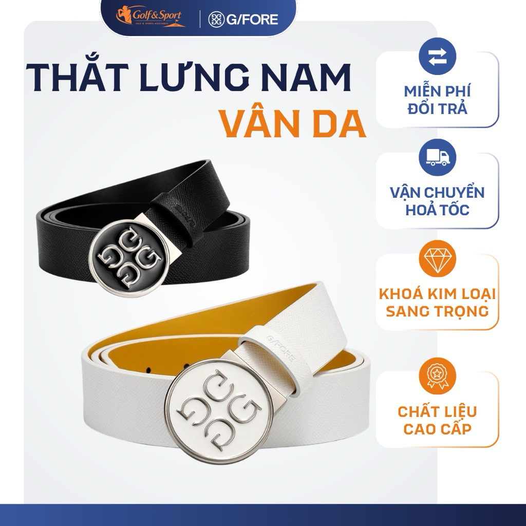 Thắt Lưng Golf G/FORE Circle Logo Belt – Dây Lưng Golf Da Cao Cấp Khóa Tròn ( G/FORE x Golfworldfora