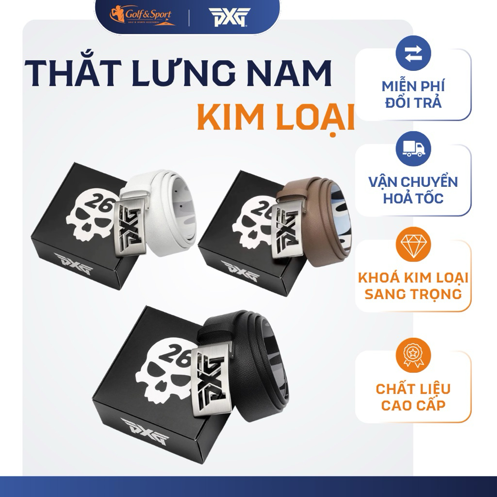 Thắt Lưng Golf PXG Metal Logo Belt – Dây Lưng Golf Da Cao Cấp Khóa Kim Loại PXG Sang Trọng ( PXG x G