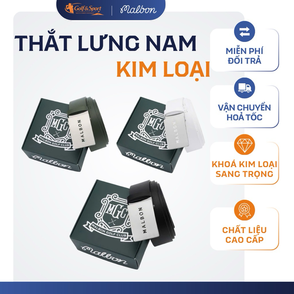 Thắt Lưng Golf Malbon Leather Belt #M-2501 – Đẳng Cấp Tinh Giản, Hiện Đại ( Malbon x Golfworldforall