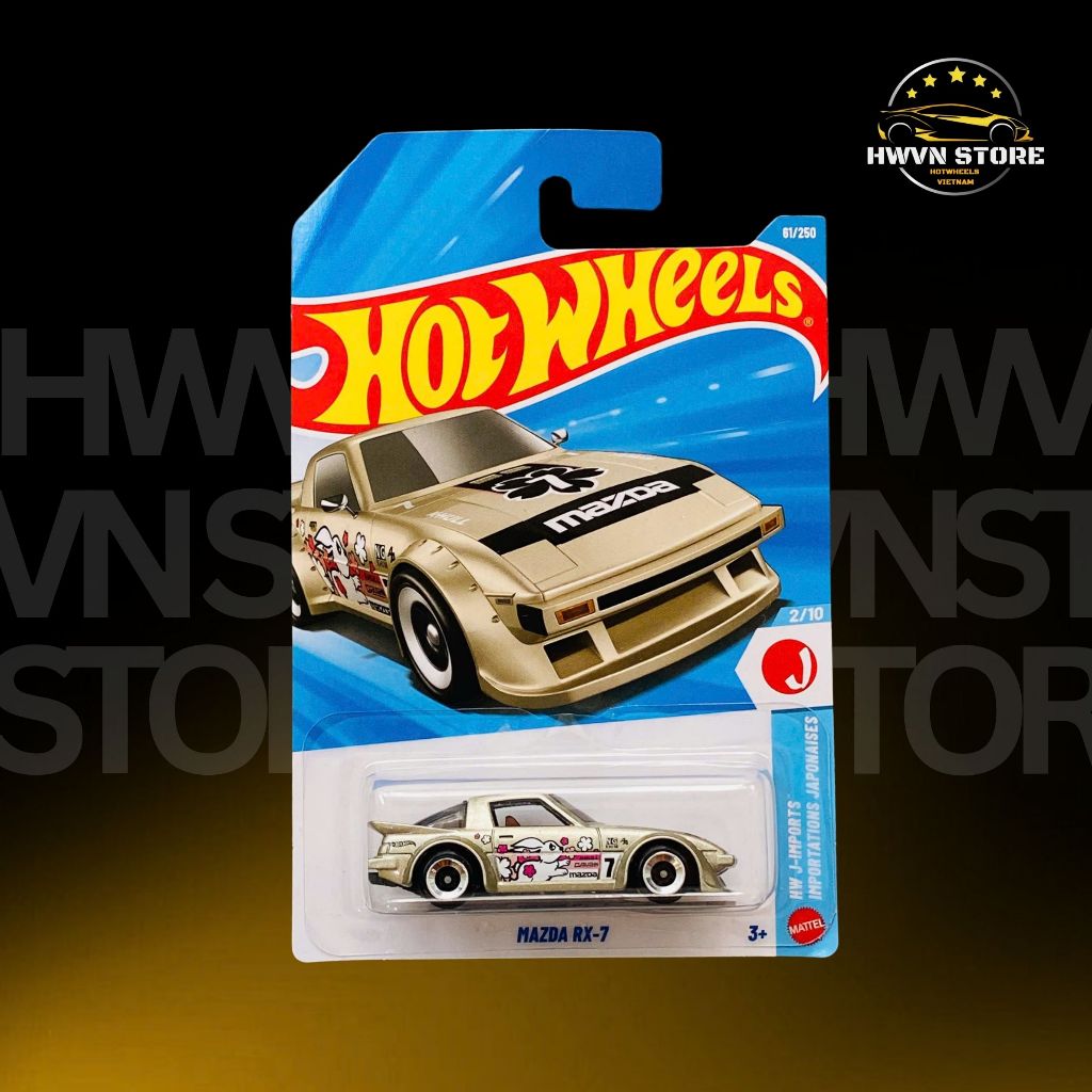 Miniverse - Xe mô hình Hotwheels Mazda-RX7 màu vàng cát