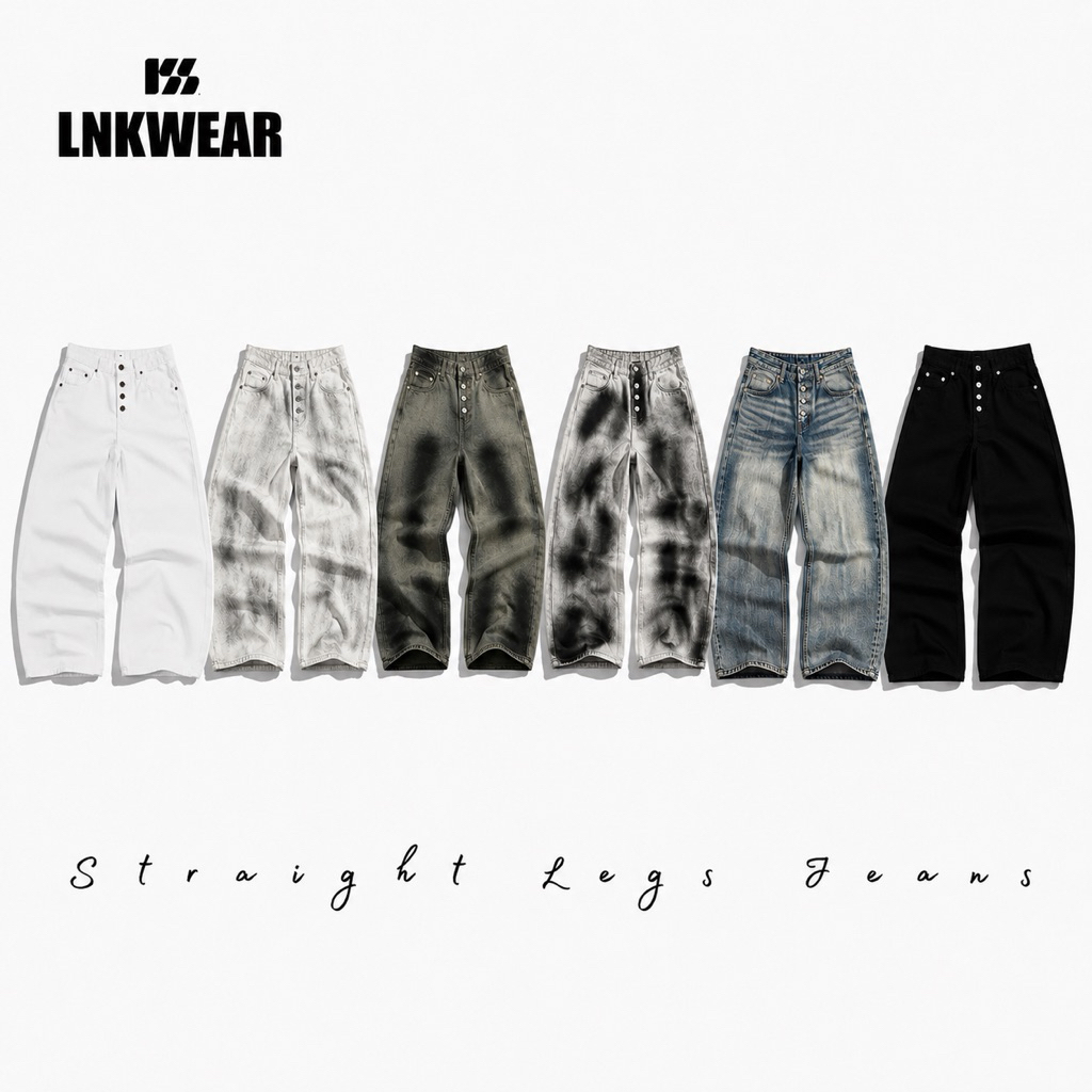 DEAL MỞ BÁN - PREMIUM ] QUẦN JEAN ỐNG SUÔNG RỘNG LNKWEAR
