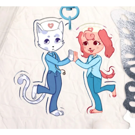 Animal Hospital DoubleNurse - Head Nurse & Nurse Keychain