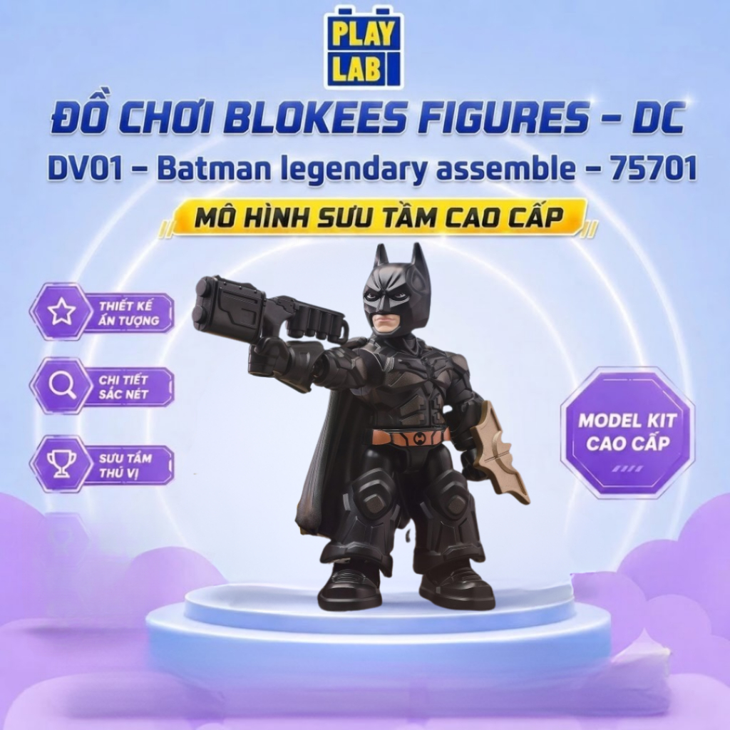 Đồ chơi Blokees Figures – DC – DV01 – Batman legendary assemble – 75701