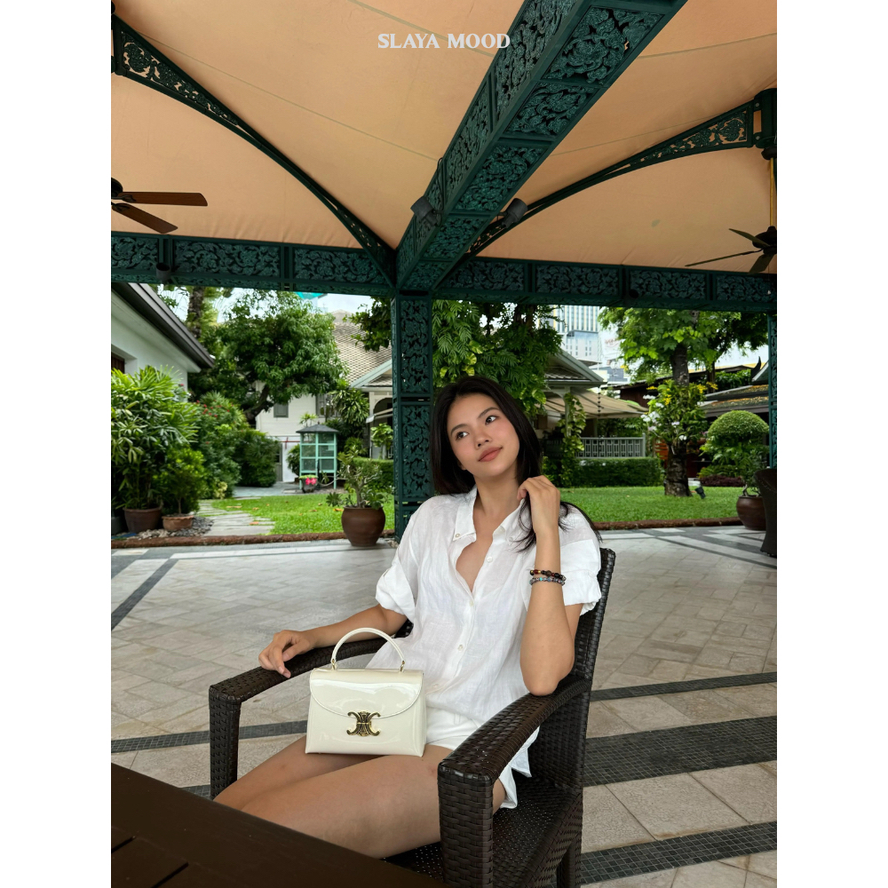 Áo Sơmi Linen Tưng Nữ Thoáng Mát Tay Ngắn Kiểu - 𝐑𝐚𝐜𝐡𝐞𝐥 𝐋𝐢𝐧𝐞𝐧 𝐒𝐡𝐢𝐫𝐭 - SLAYA MOOD (ảnh chính chủ)