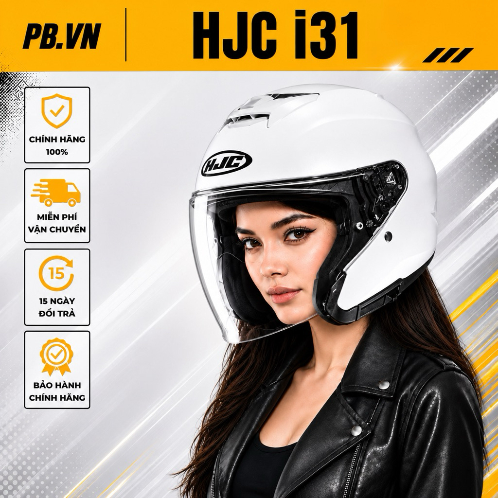 HJC I31 ECE22.06 Mũ Bảo Hiểm 3/4 Kính Đôi Chính Hãng An Toàn