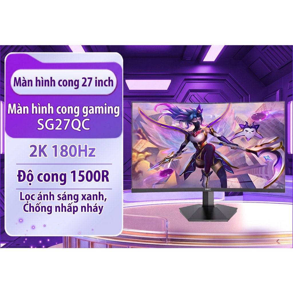 Màn hình HKC SG27C/SG27QC 27 Inch 2K QHD 180Hz, Màn Hình Cong - Mới 100% FullBox - BH 24 Tháng - Rẻ 