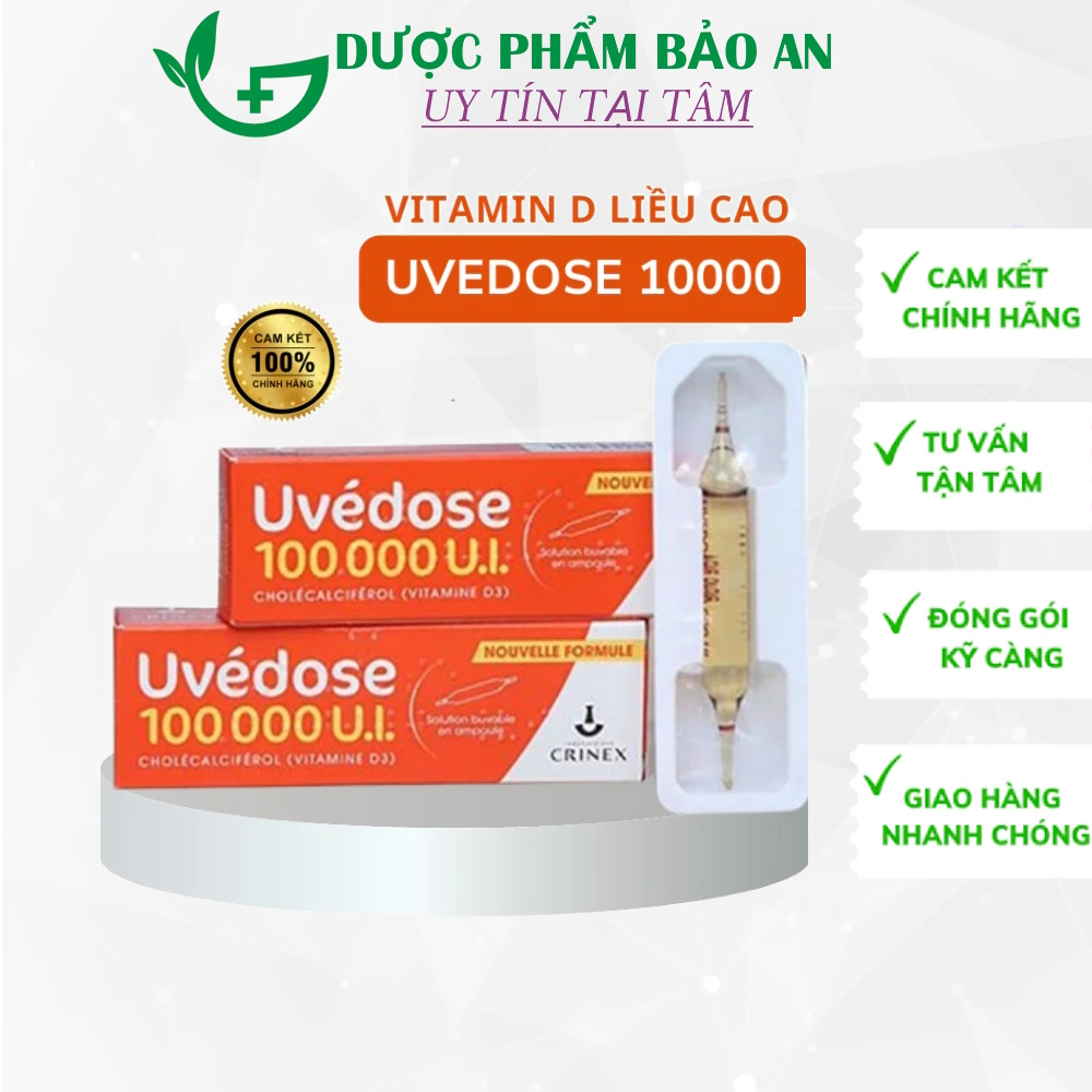 Vitamin D3 liều cao Pháp Uvedose 100000 UI (ống 2ml) cho bé từ 18 tháng tuổi