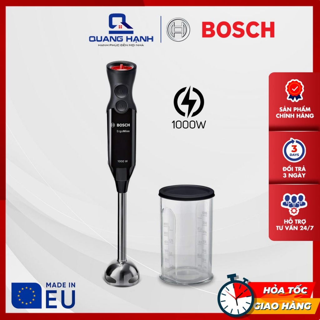 Máy xay cầm tay Braun MQ5200 - 1000W, cối xay 600ml, màu trắng và xanh