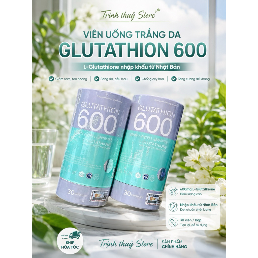Viên Uống Glutathione 600 DrLacir Dr lacir, Viên Uống Trắng Da Ngừa Nám Glutathione Mẫu mới