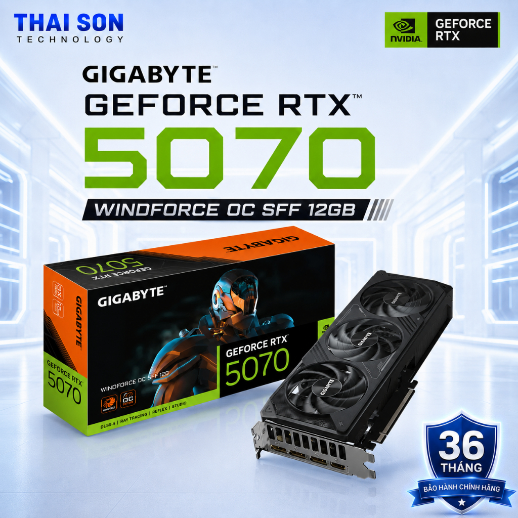 Full VAT] VGA Card màn hình Gigabyte GeForce RTX 5070 WINDFORCE OC SFF 12G - Chính hãng BH 36 Tháng