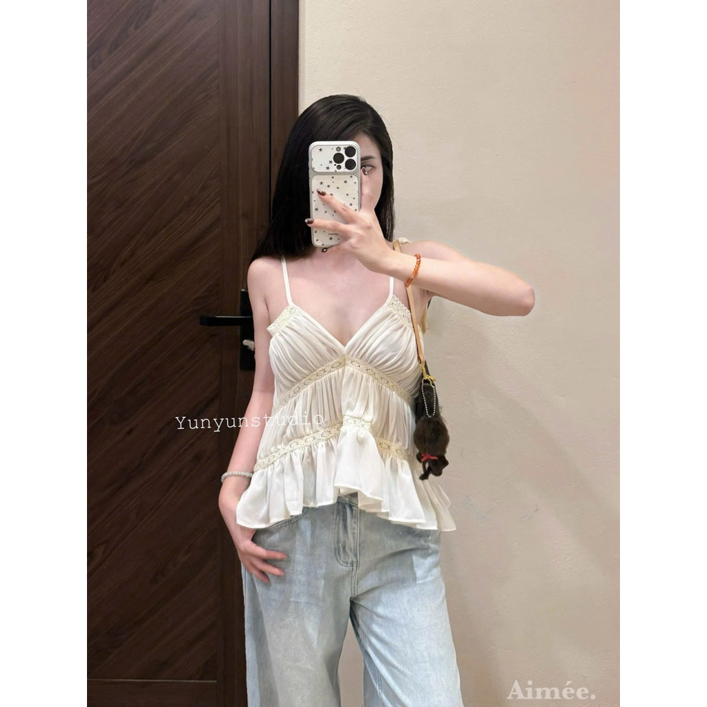 𝑳𝒂𝒏𝒂𝒏𝒉.𝒔𝒕𝒖𝒅𝒊𝒐 Áo 2s thắt nơ rúm ngực [Ảnh thật]