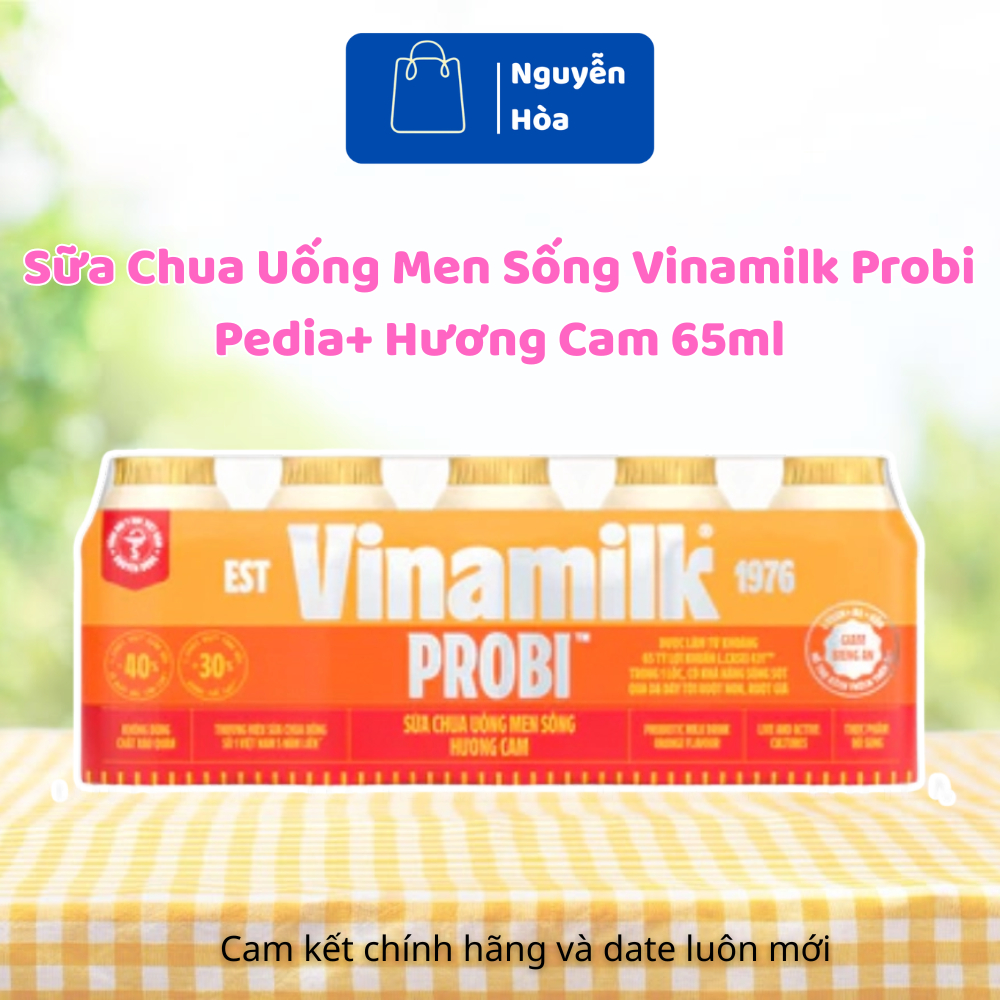 Combo 5 Lốc Sữa Chua Uống Men Sống Vinamilk Probi Pedia+ Hương Cam 65ml (25 Chai) - Sữa Chua Probi C