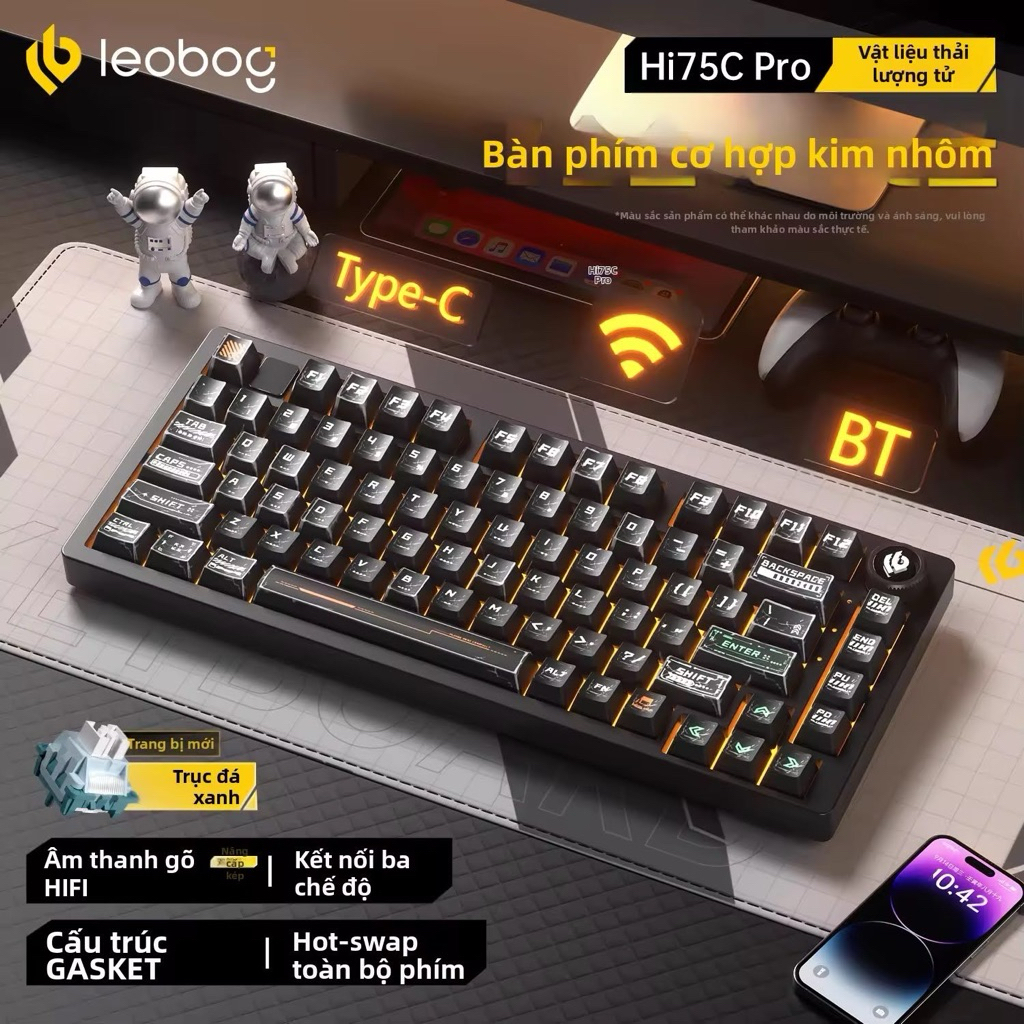 Bàn phím cơ  - LEOBOG HI75C PRO - Nhôm - Núm xoay đa chức năng - 3 Mode - RGB mạch xuôi