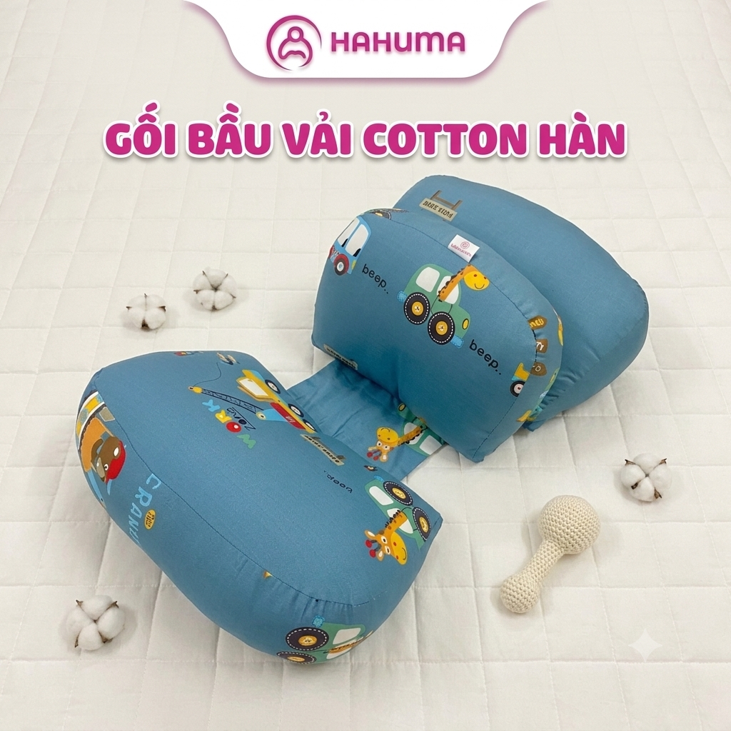 Gối Cánh Tiên Bà Bầu HAHUMA Có Vỏ - Nâng Đỡ Bụng Bầu, Ngủ Thoải Mái Dễ Chịu