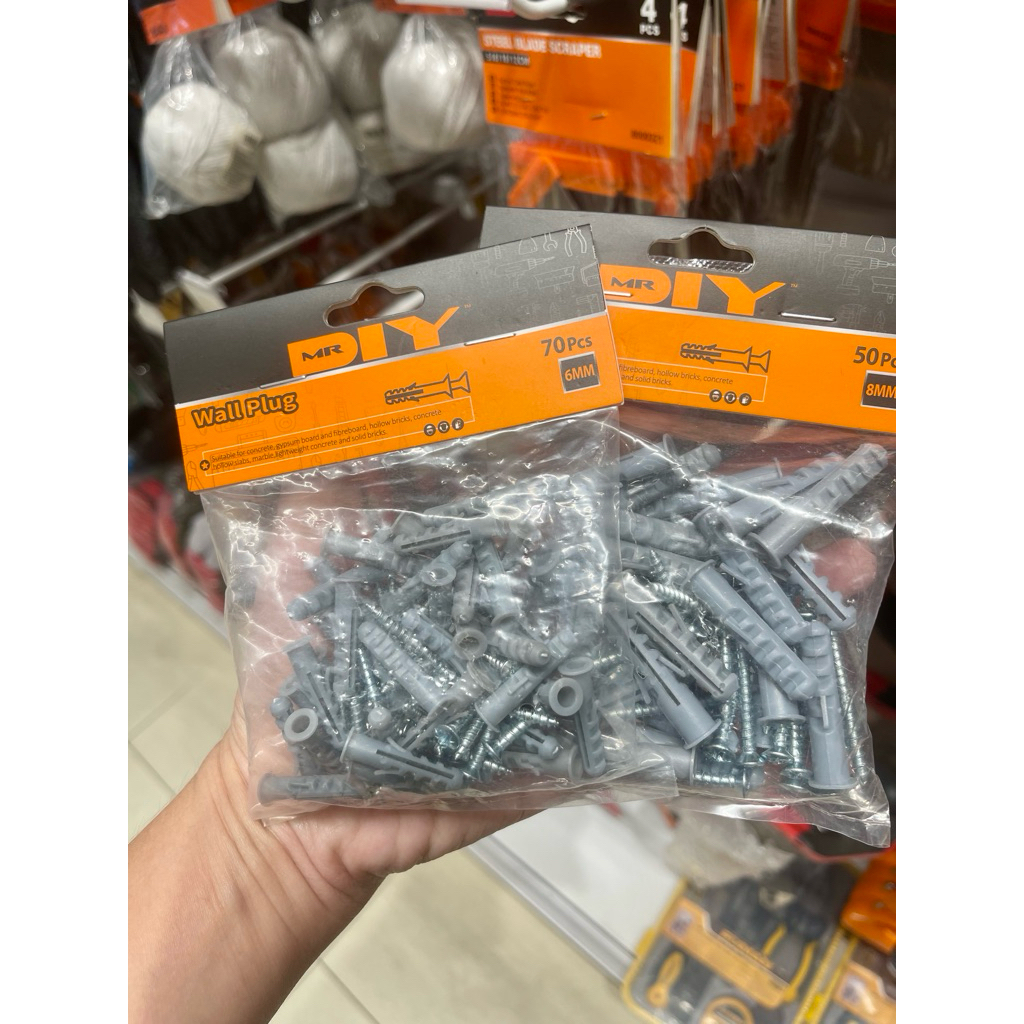 Bộ 50 tắc kê nhựa + vít 8M , Bộ 70 tắc kê + vít 6M
