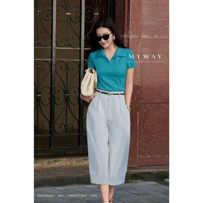 Quần Short Lửng Nữ MY WAY Cạp Chất Kaki Cao Cấp 1MQN1124Y