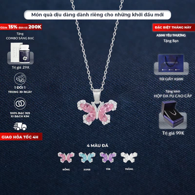 Dây chuyền bạc nữ S925 Cánh Tiên Asimi Animalia Wings DC79
