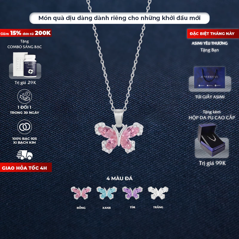 Dây chuyền bạc nữ S925 Cánh Tiên Asimi Animalia Wings DC79 1