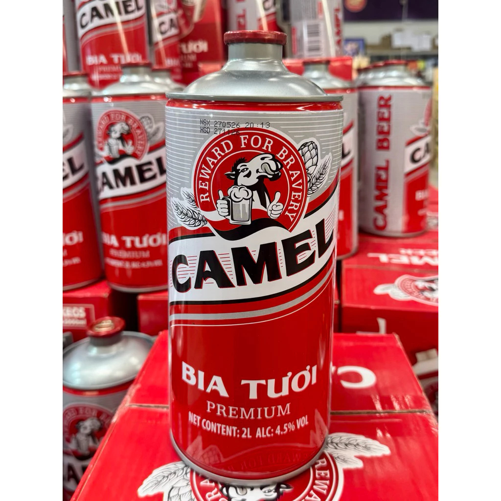 Bia Tươi Camel Cao Cấp (2L/Bom) - Thùng 4 Bom - Bia Tươi Đậm Vị,Giải Nhiệt Cực Đã