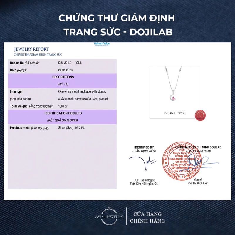 Dây chuyền bạc nữ S925 Mặt Trăng Half Light Asimi DC80 9