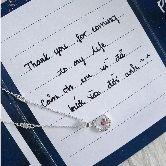 Dây chuyền bạc nữ S925 Mặt Trăng Half Light Asimi DC80 8