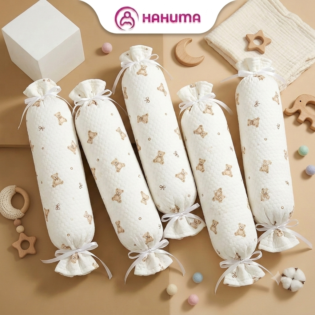 Gối Ôm HAHUMA Vải Sợi Tre Cho Bé - Vỏ Tháo Rời Dễ Dàng