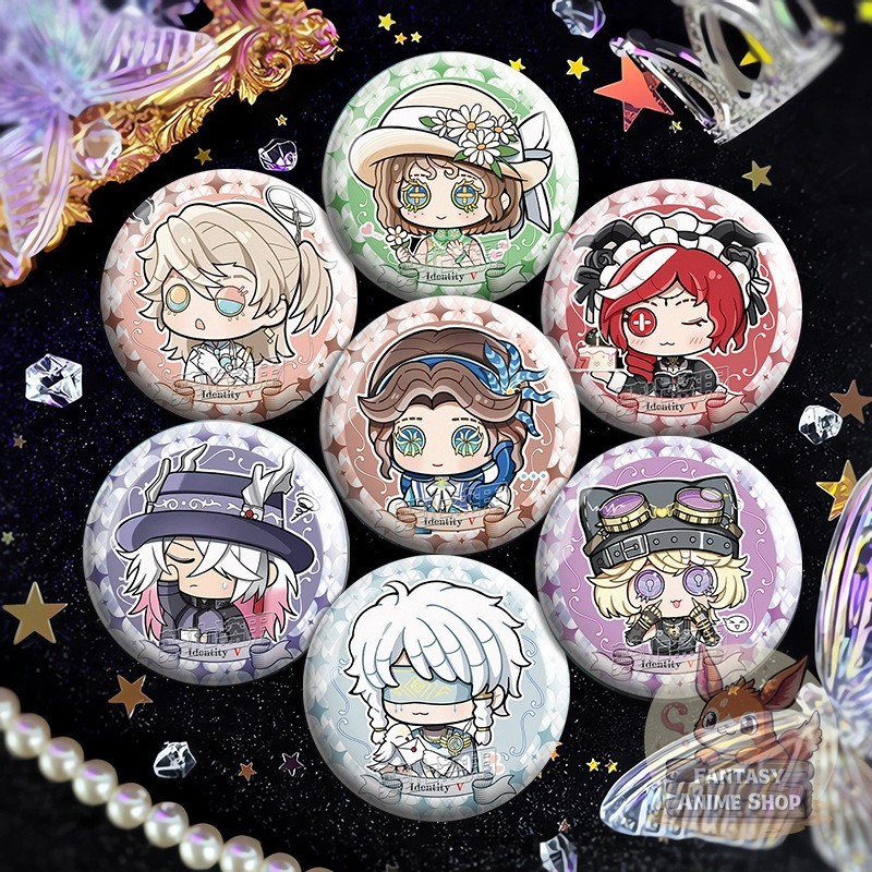 Huy hiệu Badge Identity V 7th Anniversary chibi PET phản quang, ghim cài trang trí balo túi xách 58m