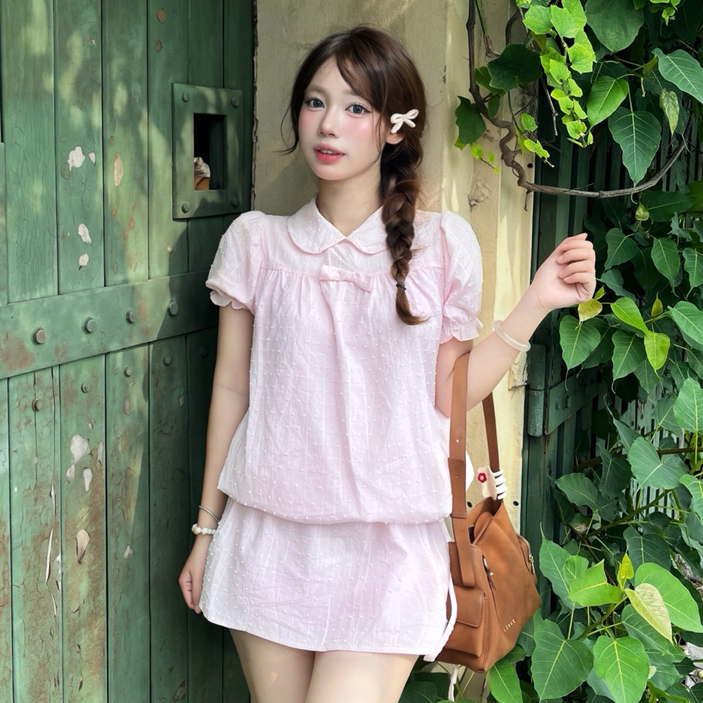 (Best seller) 𝑨𝒊𝒎𝒆 𝒅𝒓𝒆𝒔𝒔- Váy tiểu thư babydoll cách điệu dây rút điệu cho nữ  (TẶNG KÈM QUẦN BẢO HỘ
