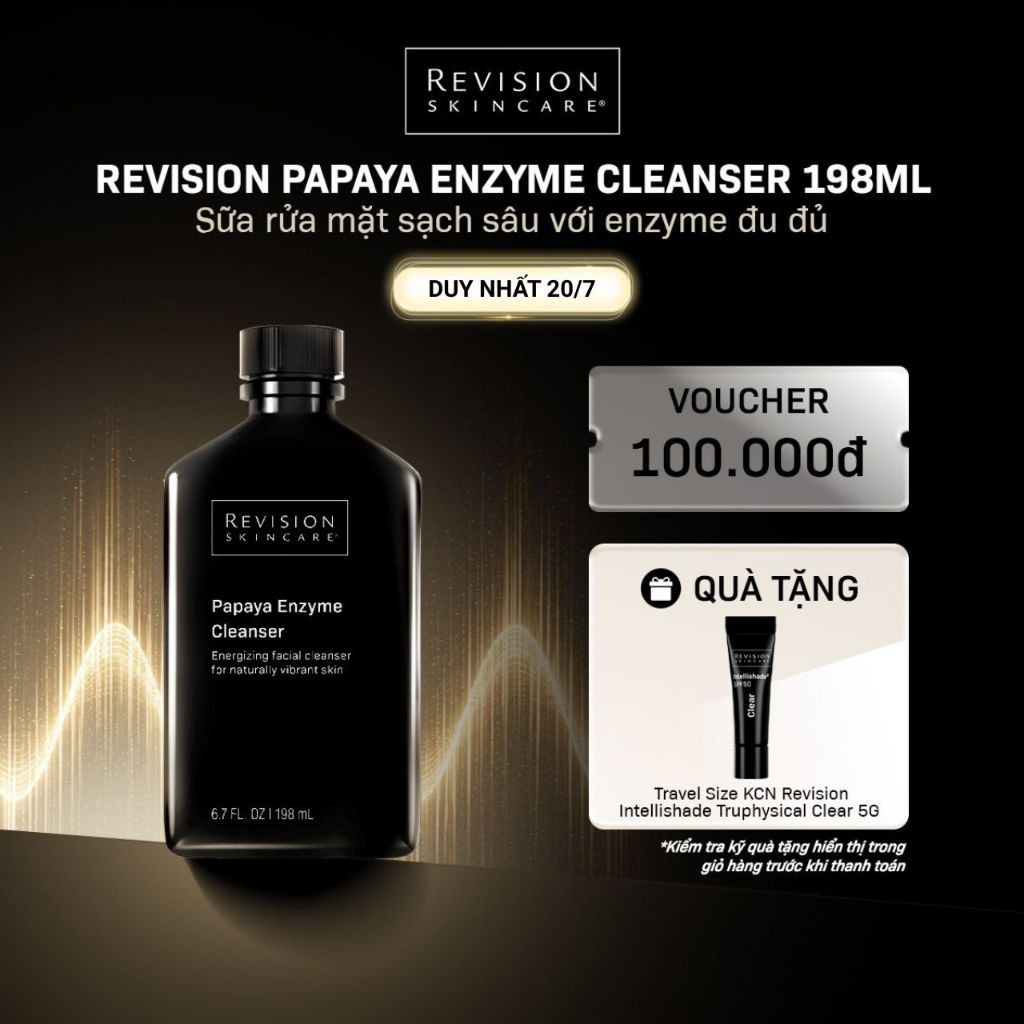 Sữa Rửa Mặt Sạch Sâu Với Enzyme Đu Đủ REVISION SKINCARE Papaya Enzyme Cleanser 198ml