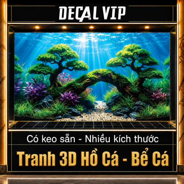 TRANH 3D DÁN HỒ CÁ ( TRANH LƯNG ) _DECAL VIP_TSO-28