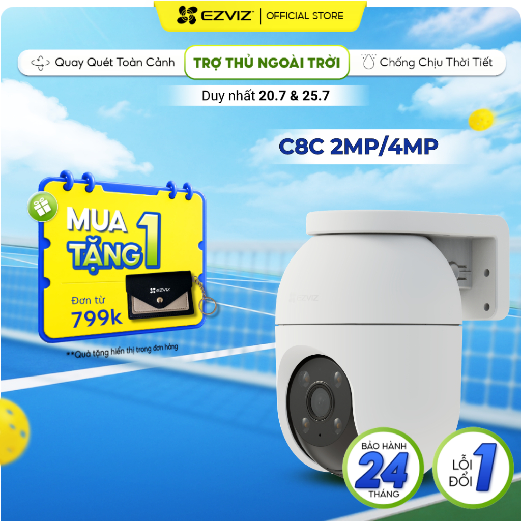 Camera WIFI Ngoài trời EZVIZ C8c 2MP/4MP - Bản nâng cấp của H8C Ghi hình màu ban đêm, Phát hiện ngườ