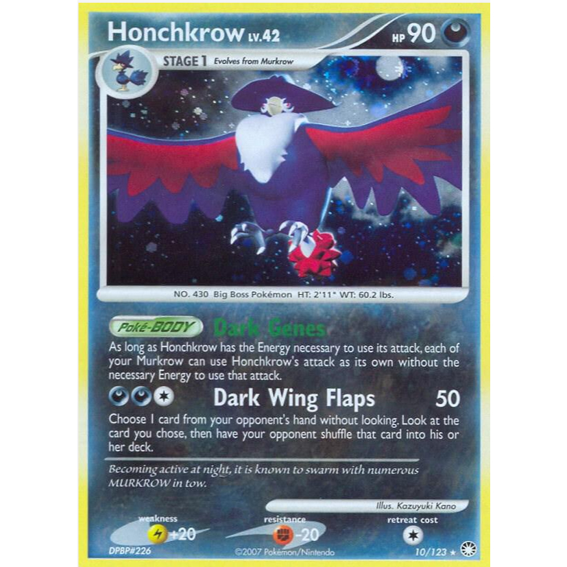 [Thẻ bài Pokemon TCG] Honchkrow 10/123 Holo Rare (DMG)