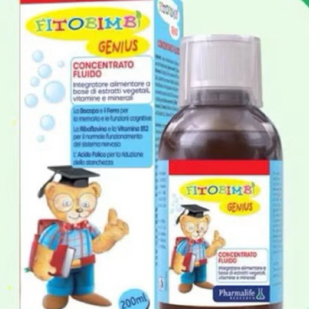 Fitobimbi Genius (Chai 200ml)-giúp giảm mệt mỏi.học tập,mất cân bằng cảm xuc Hỗ trợ trẻ tăng cường n