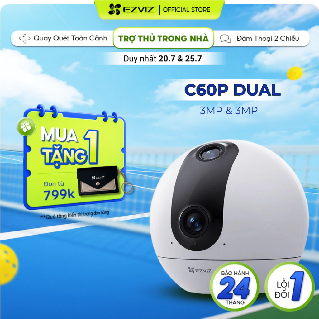 Camera EZVIZ C60P 2K Mắt Kép Dual Mix  - Góc Nhìn Siêu Rộng